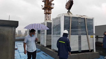 滁州市第二人民医院空气能热水项目施工现场